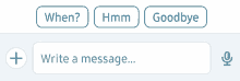 a screenshot of a text message with the words when hmm and goodbye