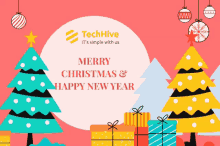 an advertisement for techhive wishing merry christmas and a happy new year