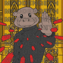 a cartoon of a monkey with the word moodengeth written on the bottom