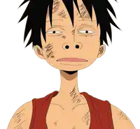 monkey d luffy from one piece has a few scars on his face and neck