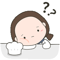 a cartoon of a girl with a question mark on her head