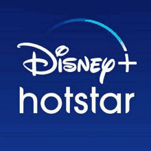 the logo for disney + hotstar is on a blue background