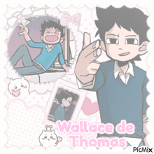 a picture of wallace de thomas with a picture of him behind him