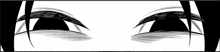 a black and white drawing of a person 's eyes with a white background .