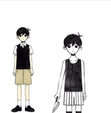 a boy standing next to a pile of plates on a white background