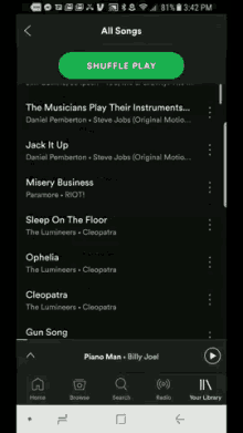 a screenshot of a spotify app showing a song called sleep on the floor