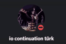 a picture of a statue with the words io continuation turk