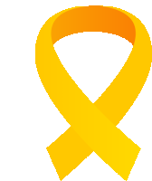 a yellow ribbon with a white background is crossed over