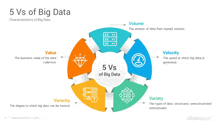 a diagram showing 5 vs of big data characteristics