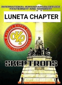 a poster with a statue and the words luneta chapter