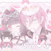 a couple of anime characters with the name ibara on the bottom right