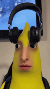 a person with headphones on their head looks at the camera