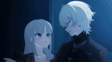 a boy and a girl are standing next to each other