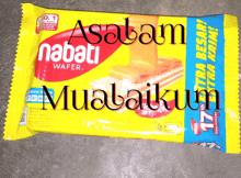 a package of nabati wafers says asalam muabaikum on it