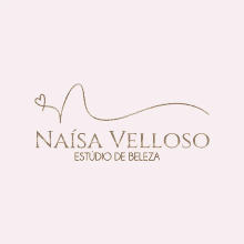 a logo for naisa velloso estudio de beleza with a heart