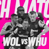 wolves and whu are playing a soccer game on april 6
