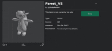 a screenshot of a ferret v5 item that is currently not for sale