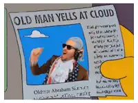 an old man yells at cloud newspaper with a picture of abraham lincoln