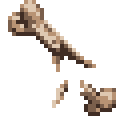 a pixel art drawing of a bone and a piece of bone