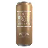 a can of german cider that says " bembel with care " on it