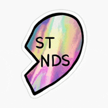 a rainbow heart with the words `` st nds '' on it .