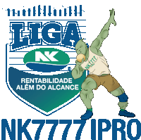 a logo for liga nk with a cartoon character