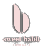 a logo for sweet habit coffee culture with a leaf in the middle