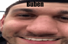 a man with the word buben on his forehead