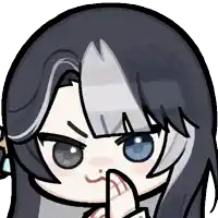 a drawing of a girl with a finger on her lips