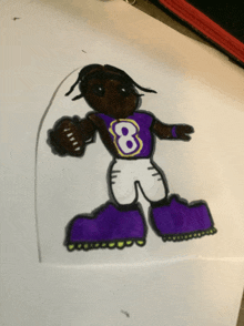 a drawing of a football player with the number 8