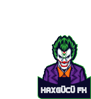 a logo for haxgucu fk with a joker