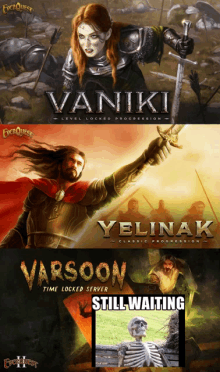 a poster for a game called vaniki and yelinak