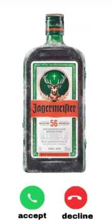 a bottle of jagermeiffee has a deer on the label