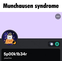 a picture of a person with munchasen syndrome on their profile