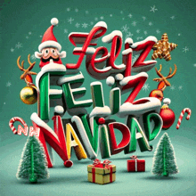 a christmas card that says feliz navidad