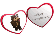 a picture of a minecraft character with the words wilbur my beloved written on it