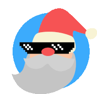 a cartoon of santa wearing sunglasses and a hat