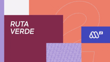 an advertisement for ruta verde shows a purple and a pink background