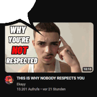 a video titled why you 're not respected shows a man with a tattoo on his hand