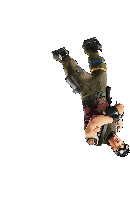 a pixel art of a man doing a handstand on his back .