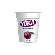 a container of yoka yogurt creme with a plum on the label