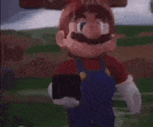 a video game character is taking a selfie with a cell phone .