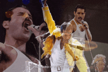 freddie mercury singing that bird in the morning in front of a crowd