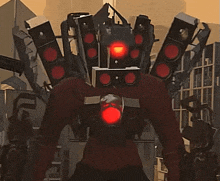 a robot has a red light on its head