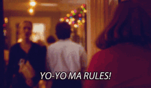 yo-yo ma rules is written on a blurry picture