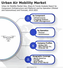 urban air mobility market size share & trends analysis report by component infrastructure and platform and by operation piloted autonomous