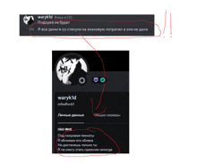 a screenshot of waryk1d 's profile and a screenshot of a discord message