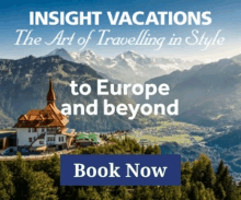 an ad for insight vacations to europe and beyond with a castle in the background