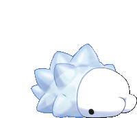 a cartoon drawing of a white hedgehog with spikes on its back