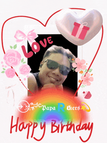 a happy birthday card with a picture of a man and the words love ii